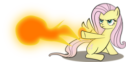 Size: 1913x938 | Tagged: safe, artist:miroslav46, fluttershy, pony, g4, female, fireball, parasite eve, parody, pyrokinesis, simple background, solo, transparent background