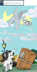 Size: 1000x1923 | Tagged: safe, artist:jamescorck, derpy hooves, oc, oc:movie slate, pegasus, pony, g4, ask, female, mare, refrigerator, tumblr