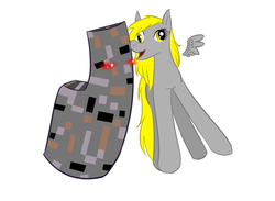 Size: 1023x750 | Tagged: artist needed, safe, derpy hooves, missingno, pegasus, pony, g4, blushing, crack shipping, duo, female, mare, pokémon, shipping, wat