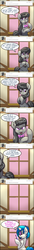 Size: 810x5948 | Tagged: safe, artist:pippy, dj pon-3, octavia melody, vinyl scratch, earth pony, pony, unicorn, ask octavia, g4, annoyed, comic, duo, duo female, earbuds, female, lesbian, mare, ship:scratchtavia, shipping