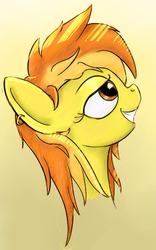 Size: 350x562 | Tagged: safe, artist:cheshiresdesires, spitfire, g4, bust, looking up, simple background, solo