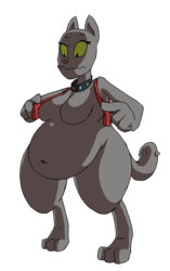 Size: 661x1051 | Tagged: safe, artist:lowkey, rover, diamond dog, g4, belly button, chubby, fat, femrover, rule 63
