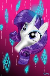 Size: 640x960 | Tagged: dead source, safe, artist:dertaii, rarity, pony, unicorn, g4, abstract background, bust, female, mare, solo