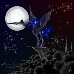 Size: 1667x1667 | Tagged: safe, artist:php15, nightmare moon, g4, solo