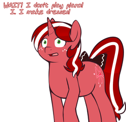 Size: 1062x1032 | Tagged: safe, artist:redintravenous, oc, oc only, oc:red ribbon, pony, unicorn, female, mare, tail bow, tumblr