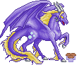 Size: 112x92 | Tagged: source needed, safe, artist:animals4501, derpy hooves, dragon, horse, g4, dragon cave, muffin, pixel art, recolor, species swap, sprite