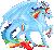 Size: 98x92 | Tagged: artist needed, safe, rainbow dash, dragon, horse, g4, dragon cave, dragonified, gif, non-animated gif, pixel art, rainbow dragon, recolor, simple background, species swap, sprite, transparent background