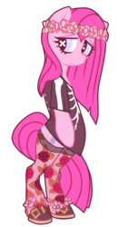 Size: 567x935 | Tagged: safe, artist:mewball, pinkie pie, earth pony, pony, g4, bipedal, clothes, fashion, female, mare, pastel goth, pinkamena diane pie, simple background, soft grunge, solo, stockings, transparent background, wingding eyes
