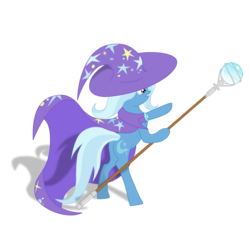 Size: 3156x3156 | Tagged: safe, artist:cromerlock, trixie, pony, unicorn, g4, female, mare, pointing, simple background, solo, staff, transparent background