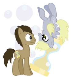 Size: 1145x1218 | Tagged: safe, artist:boulderthedragon, derpy hooves, doctor whooves, time turner, pegasus, pony, g4, female, male, mare, ship:doctorderpy, shipping, simple background, straight, transparent background