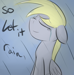 Size: 465x470 | Tagged: safe, artist:lilliesinthegarden, derpy hooves, pegasus, pony, g4, female, mare, rain