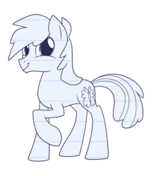 Size: 1500x1700 | Tagged: safe, oc, oc only, oc:sketchy the notebook pony, pony, lined paper, simple background, solo, traditional art, transparent background, twiface, wrong neighborhood