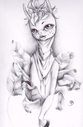 Size: 838x1280 | Tagged: safe, artist:thoughtfulmonster, oc, oc only, pony, portrait, sketch, solo, traditional art