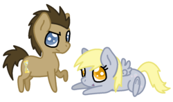Size: 1024x604 | Tagged: safe, derpy hooves, doctor whooves, time turner, pegasus, pony, g4, female, mare