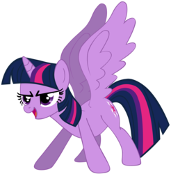 Size: 3850x3912 | Tagged: safe, artist:flutterflyraptor, twilight sparkle, alicorn, pony, g4, female, high res, mare, simple background, solo, spread wings, transparent background, twilight sparkle (alicorn), vector, wings