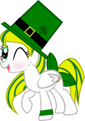 Size: 318x452 | Tagged: safe, artist:xgamergirl3, oc, oc only, pegasus, pony, hat, irish, simple background, solo, transparent background, vector