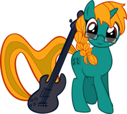 Size: 1816x1637 | Tagged: safe, artist:mr-mc-twiggy, oc, oc only, pony, unicorn, bass guitar, musical instrument, simple background, transparent background, vector