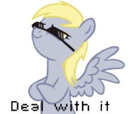 Size: 300x268 | Tagged: dead source, safe, derpy hooves, pegasus, pony, g4, cool, deal with it, female, mare, simple background, sunglasses, swag glasses, transparent background