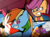 Size: 2300x1700 | Tagged: safe, artist:misterbrony, rainbow dash, scootaloo, g4, kamina, mech, parody, simon, tengen toppa gurren lagann