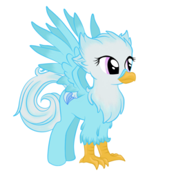 Size: 1001x1004 | Tagged: safe, artist:tomboytechnology, oc, oc only, oc:aqua breeze, classical hippogriff, hippogriff, simple background, smiling, solo, spread wings, transparent background, vector