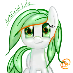 Size: 1080x1080 | Tagged: safe, artist:php38, oc, oc only, earth pony, pony, robot, solo