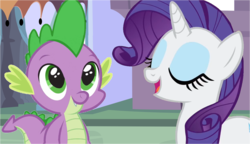 Size: 1244x718 | Tagged: safe, artist:a01421, artist:acuario1602, rarity, spike, g4