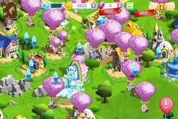 Size: 640x427 | Tagged: safe, gameloft, caramel, daring do, diamond tiara, fancypants, filthy rich, flam, hondo flanks, prince blueblood, rainbow dash, rarity, silver spoon, sweetie belle, trixie, zecora, zebra, g4, balloon, hot air balloon, ponyville, twinkling balloon, wat