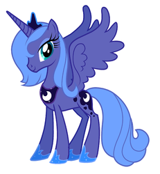 Size: 681x737 | Tagged: safe, artist:acuario1602, princess luna, pony, g4, female, s1 luna, simple background, solo