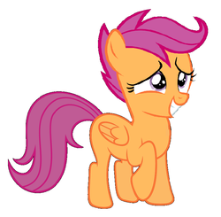 Size: 782x765 | Tagged: safe, artist:acuario1602, scootaloo, pegasus, pony, g4, eyes open, simple background, solo, white background, wings, worried