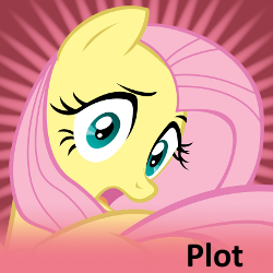 Size: 250x250 | Tagged: safe, fluttershy, pony, g4, butt, female, i watch it for the plot, meta, plot, solo, spoilered image joke