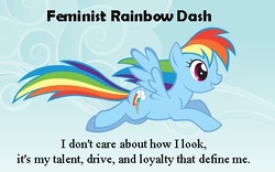 Size: 400x250 | Tagged: dead source, safe, rainbow dash, pegasus, pony, g4, female, feminism, feministmylittlepony, mare, meta, solo, text, tumblr