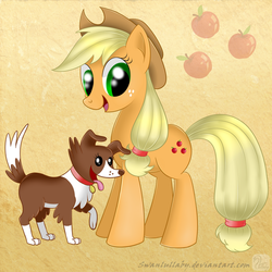 Size: 700x700 | Tagged: safe, artist:swanlullaby, applejack, winona, g4, cutie mark