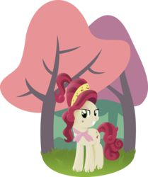 Size: 4234x5055 | Tagged: dead source, safe, artist:mahaugher, cherry jubilee, earth pony, pony, g4, absurd resolution, female, mare, simple background, smiling, transparent background, tree