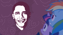 Size: 1379x776 | Tagged: safe, rainbow dash, twilight sparkle, double rainboom, g4, barack obama