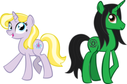 Size: 1618x1074 | Tagged: safe, artist:alisonwonderland1951, elphaba, galinda, hilarious in hindsight, ponified, simple background, transparent background, vector, wicked