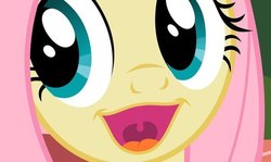 Size: 604x360 | Tagged: safe, fluttershy, g4, faic, ponyface, smiling