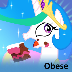 Size: 250x250 | Tagged: safe, princess celestia, pony, cake, cakelestia, female, frown, hoof hold, obese, official spoiler image, open mouth, solo, spoilered image joke, wide eyes