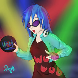 Size: 1024x1024 | Tagged: safe, artist:doujio, dj pon-3, vinyl scratch, human, g4, humanized