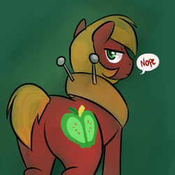 Size: 500x500 | Tagged: safe, artist:palette-swap, big macintosh, earth pony, pony, g4, big backintosh, big macintosh's yoke, butt, male, nope, plot, solo, stallion