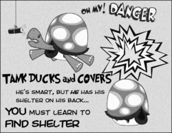Size: 600x465 | Tagged: safe, tank, g4, bert the turtle, duck and cover, public service announcement