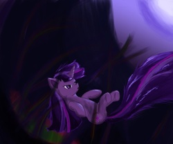 Size: 4000x3333 | Tagged: safe, artist:ardail, twilight sparkle, g4, floating, high res, on back, space