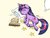 Size: 900x677 | Tagged: safe, artist:11meister, twilight sparkle, g4, book, cutie mark, horn, mane, pillow, sleeping, stars, tail