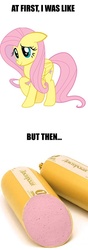 Size: 318x906 | Tagged: safe, fluttershy, g4, caption, cyrillic, image macro, meme, russian, sausage, wat