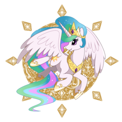 Size: 700x700 | Tagged: safe, artist:jiayi, princess celestia, alicorn, pony, g4, cute, cutelestia, female, flying, simple background, smiling, solo, transparent background