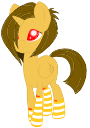 Size: 670x950 | Tagged: safe, artist:princess amity, oc, oc only, alicorn, pony, alicorn oc, blushing, bow, clothes, socks, solo, striped socks, stripes