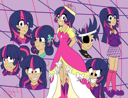 Size: 3284x2522 | Tagged: safe, artist:elactra02, twilight sparkle, human, g4, alternate hairstyle, clothes, coronation dress, dress, female, future twilight, humanized, solo, tears of joy, twilight snapple, twilight sparkle (alicorn)