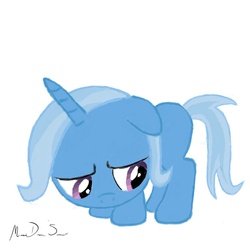 Size: 894x894 | Tagged: safe, artist:chimicherries, trixie, g4, filly, sad