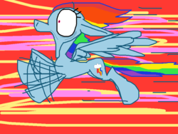 Size: 800x600 | Tagged: safe, artist:colossalstinker, rainbow dash, g4, full body, shrunken pupils, side view