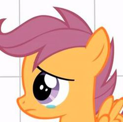 Size: 256x254 | Tagged: safe, scootaloo, pony, g4, crying, female, lowres, sad, scootasad, solo