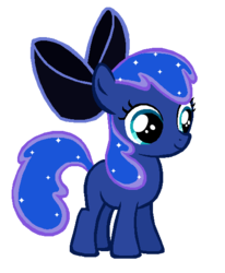 Size: 465x565 | Tagged: safe, artist:colossalstinker, apple bloom, princess luna, earth pony, pony, g4, female, filly, foal, palette swap, recolor, simple background, solo, transparent background